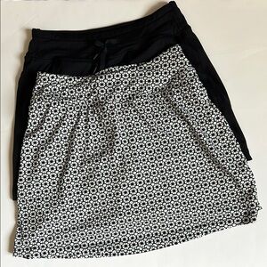 Title Nine Skorts Buttah 2 pair Black Green Skirt with Shorts underneath golf XS